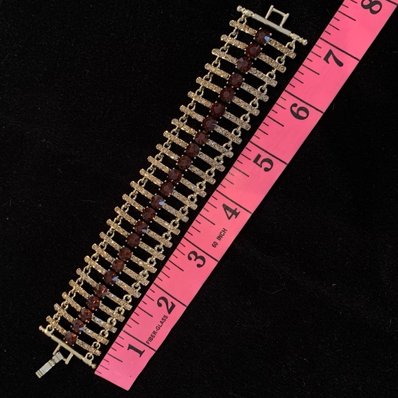 🆕🔥Brown&Yellow Crystals on Gold Sparkly Bracelet - Picture 3 of 4